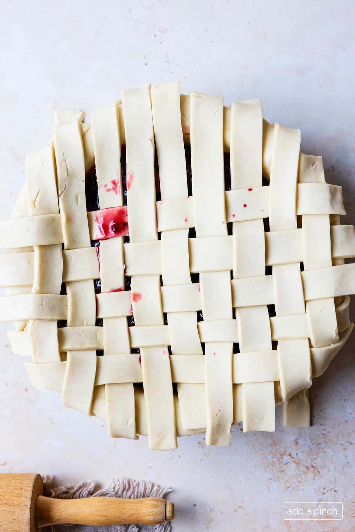 step 2 making lattice pie crust topping