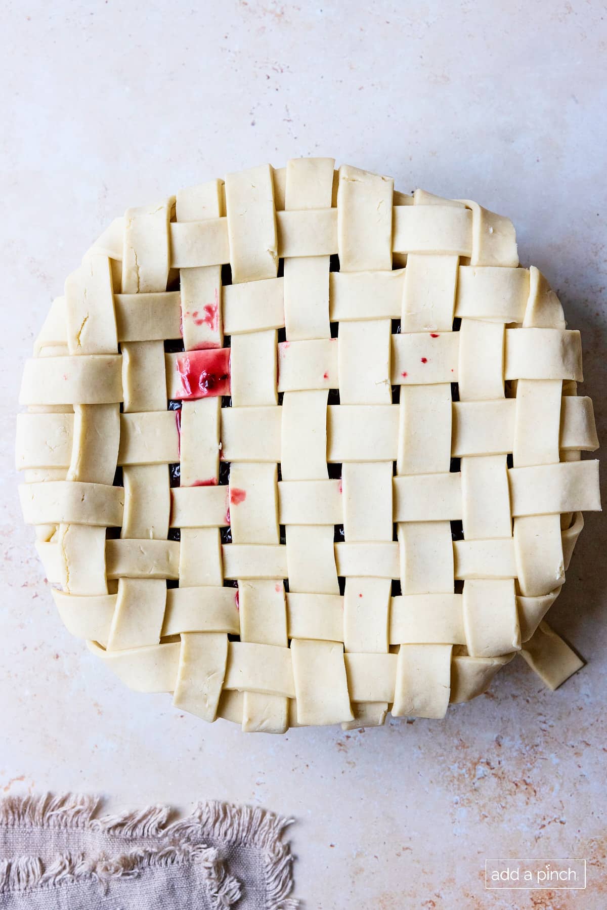 step 3 making lattice pie crust topping