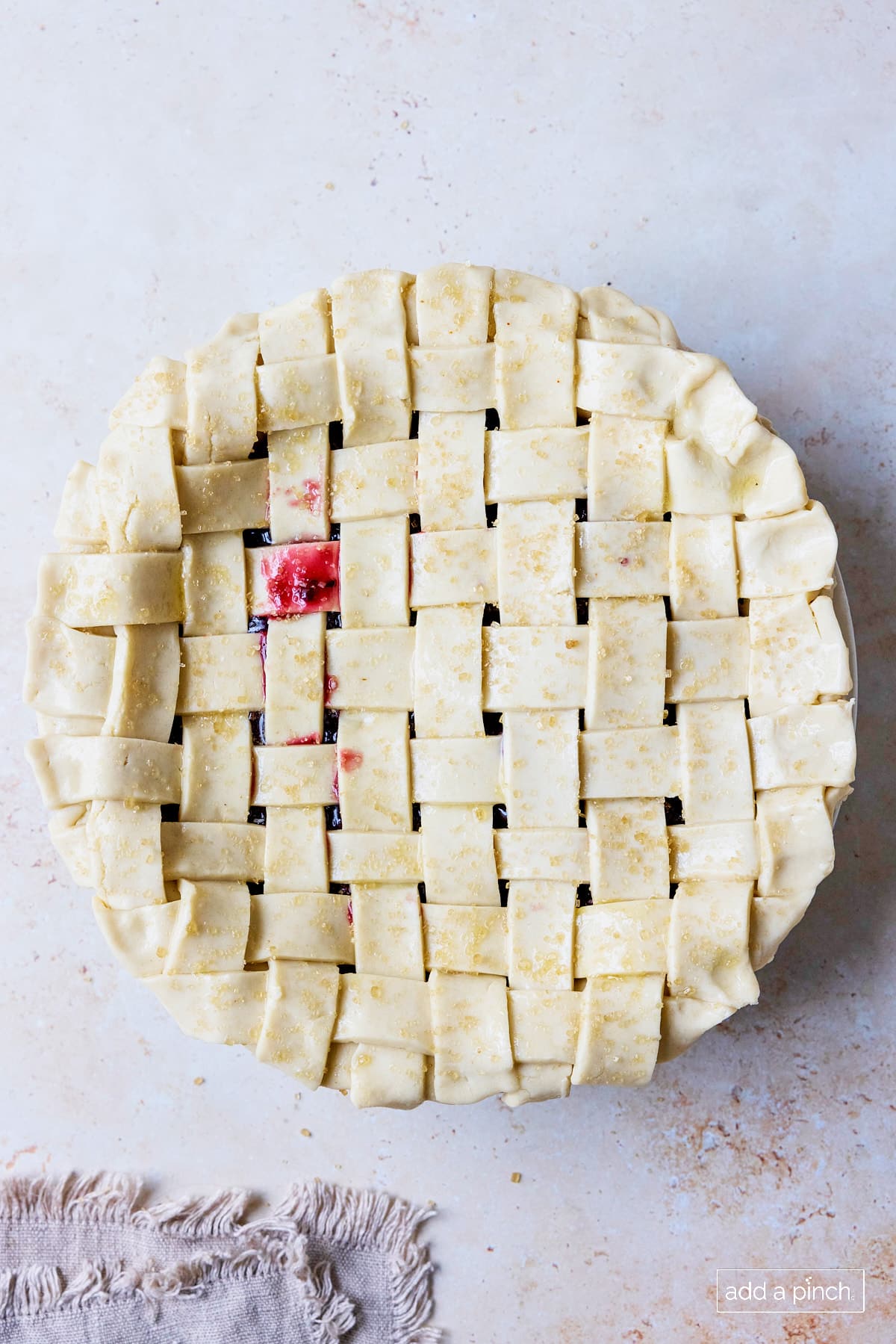 Step 4 making lattice pie crust topping