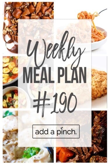 Graphic of meal plan #190.