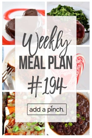 Graphic of Weekly Meal Plan #194.