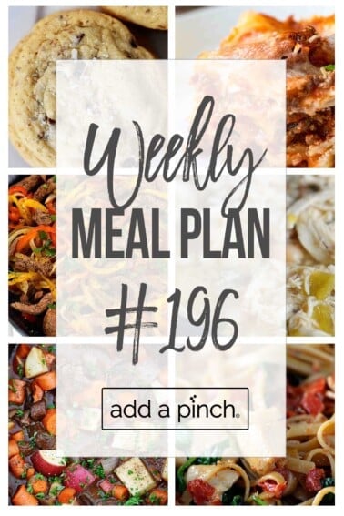 Graphic of Weekly Meal Plan #196.