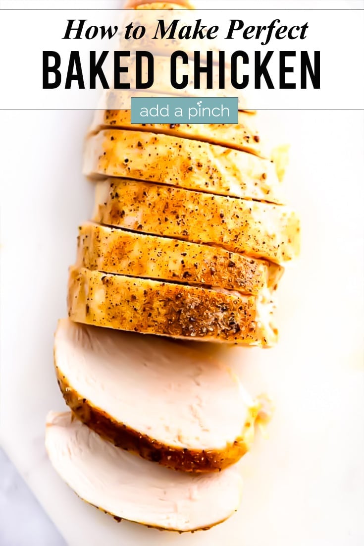 Baked Chicken Breast picture with text - addapinch.com