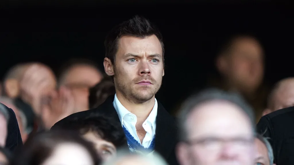 Harry Styles in the stands during the Premier League match at Kenilworth Road, Luton. Picture date: Sunday February 18, 2024. (