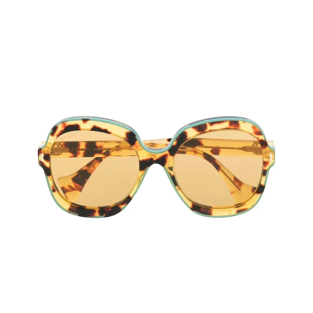 Gucci Eyewear Tortoiseshell-Effect Oversize-Frame Sunglasses  