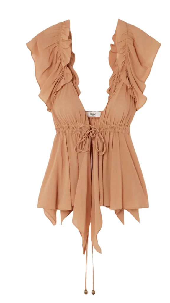 Chloe Ruffled Silk-Georgette Blouse