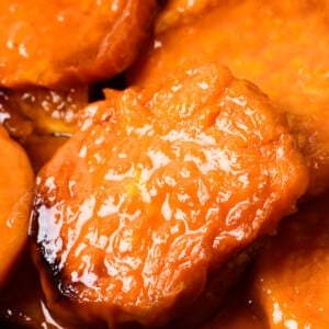 Candied sweet potatoes with buttery sweet glaze.