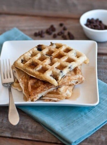 Chocolate Chip Waffles // addapinch.com