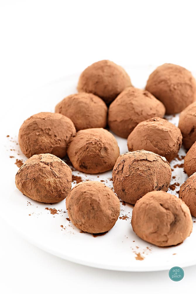 Chocolate Truffles rolled in cocoa powder -  addapinch.com