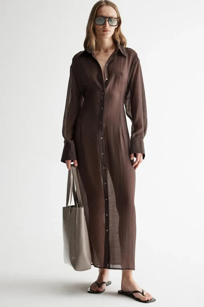 Elka Collective Bodhi Shirt Dress Chocolate