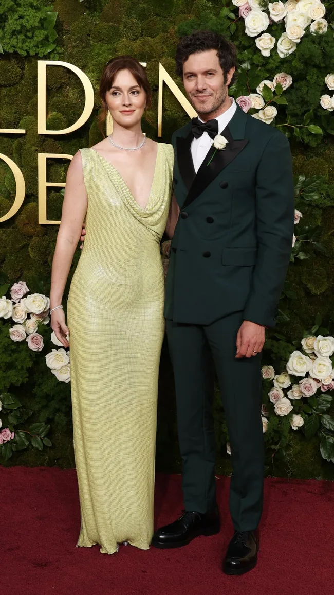 golden globes red carpet 2025 leighton meester and adam brody