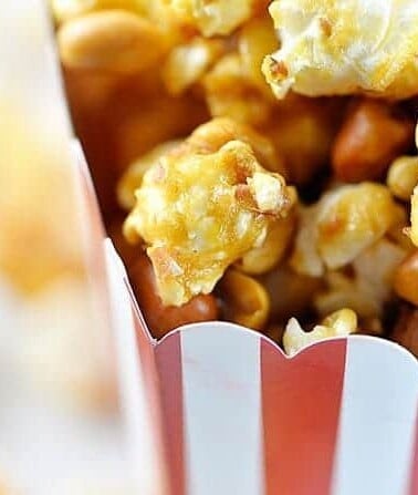 Homemade Cracker Jacks Popcorn Recipe from addapinch.com