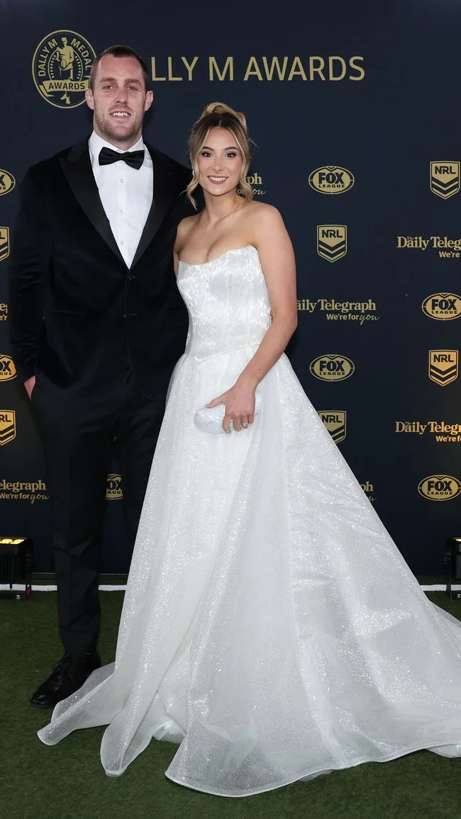 Isaah Yeo of the Panthers and Ashleigh Camenzuli on the dally m red carpet