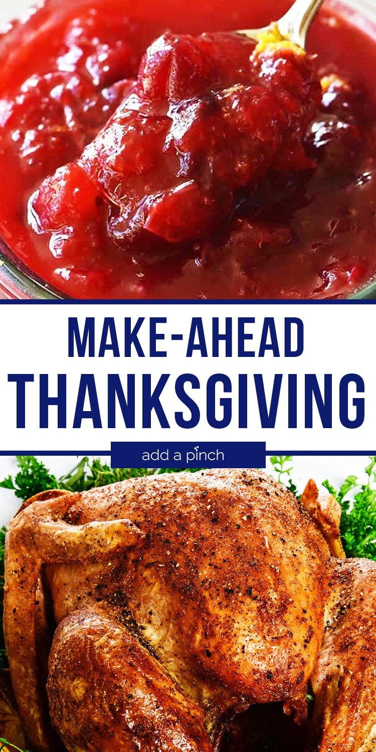 Photo collage of Cranberry Sauce and Roast Turkey - with text - addapinch.com