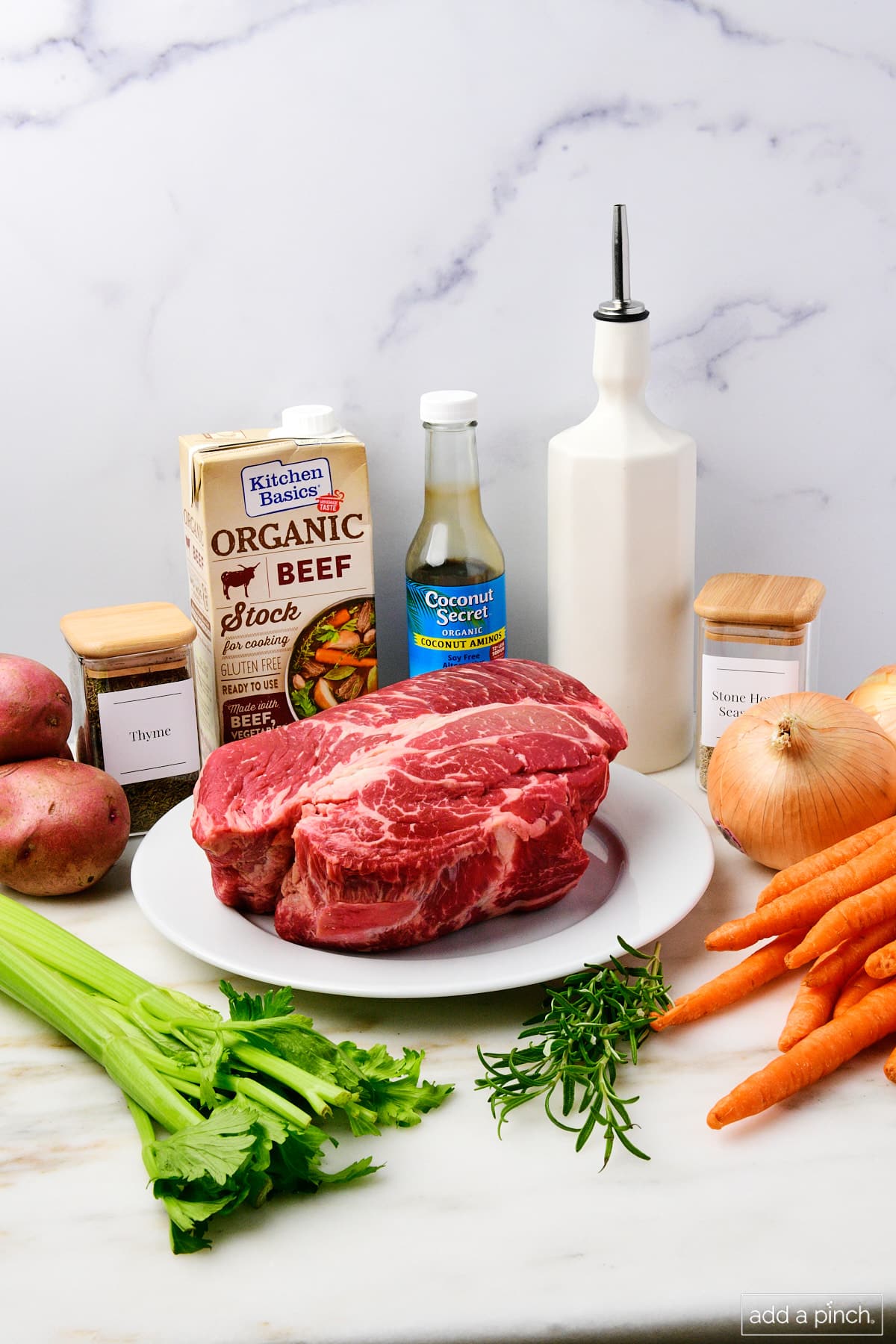 Ingredients to make the best pot roast recipe.