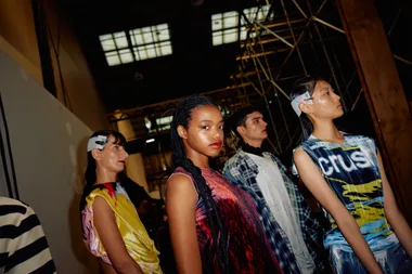 models backstage at australian fashion week