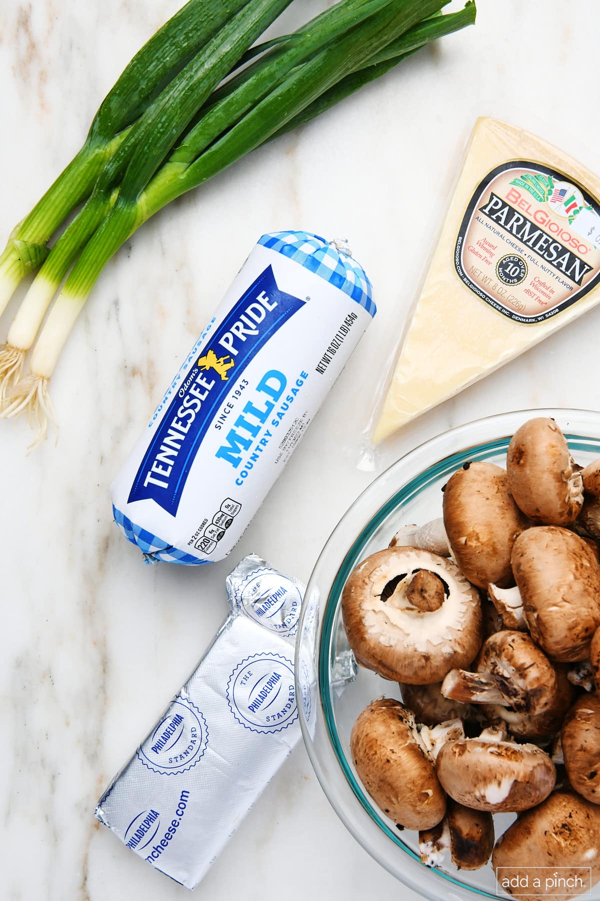 Ingredients for stuffed mushrooms. 