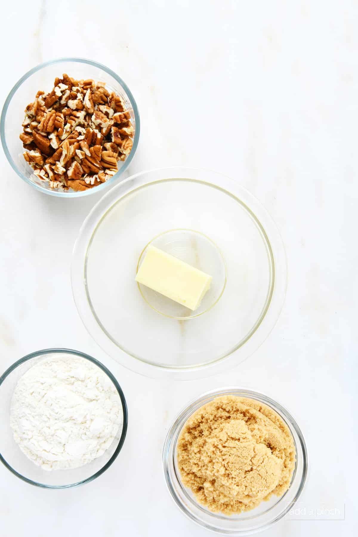 Ingredients to make crumble topping.