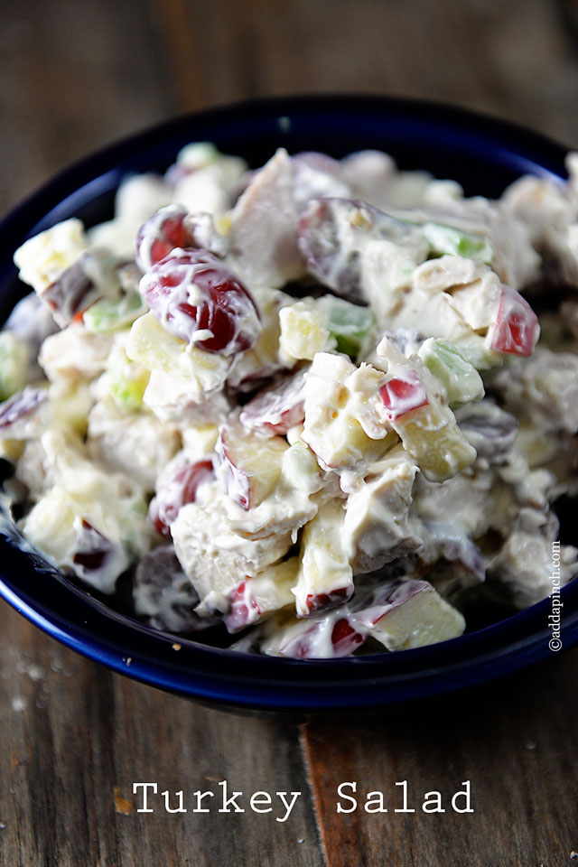 Turkey Salad Recipe | ©addapinch.com